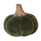 Cotton Blend Bouclé/Velvet Pumpkin w/ Wood Stem - Small - Green Velvet