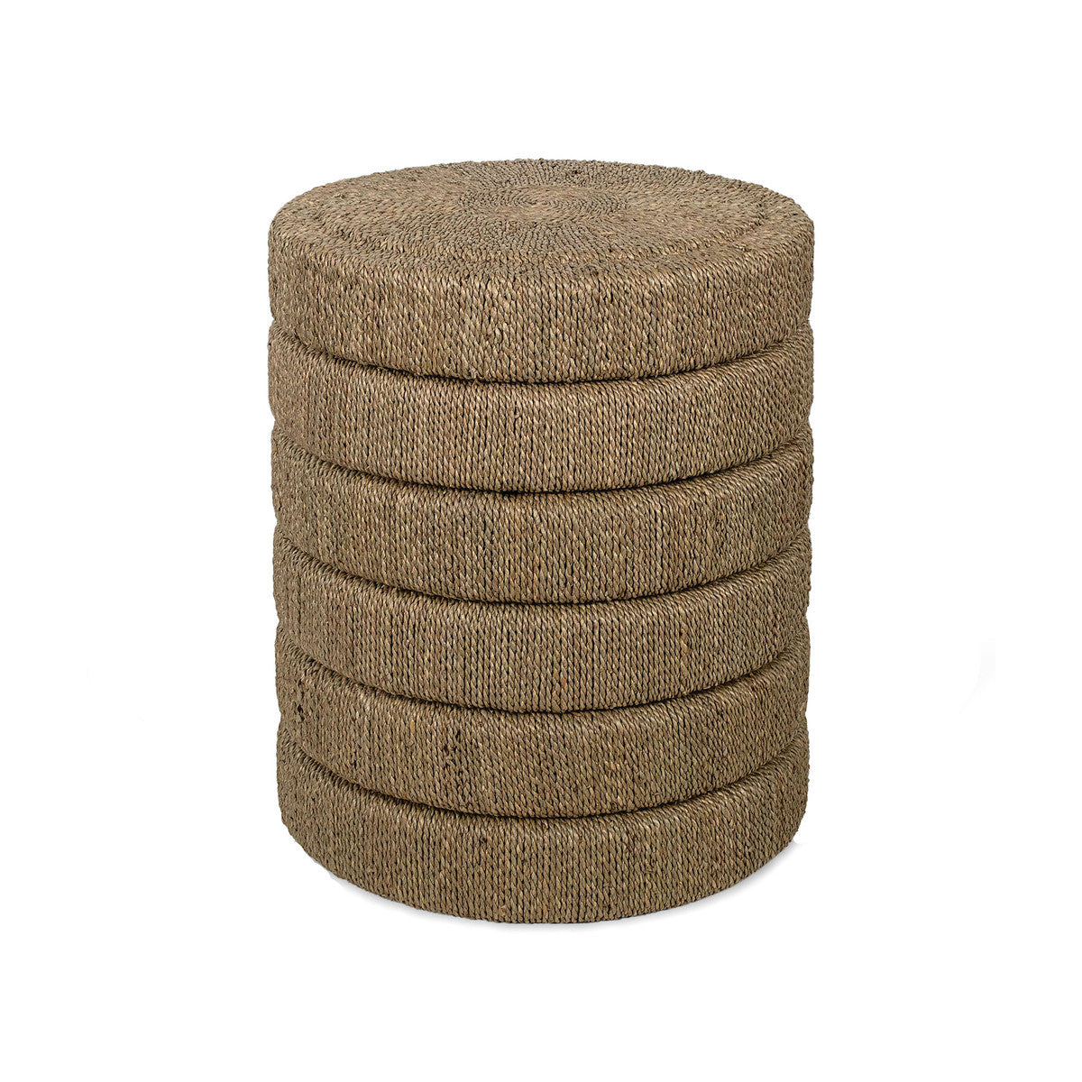 16' Wide Seagrass Ribbed Side Table