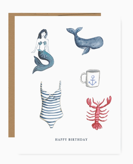 Nautical elements / Coastal greeting Card