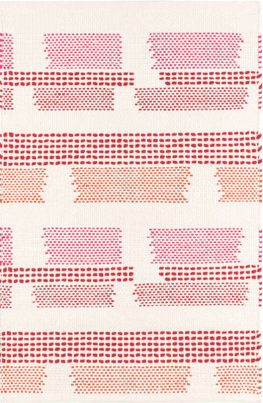 Tread Lightly Pink Woven Cotton Rug 2X3
