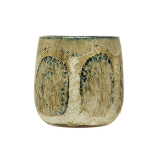 Stoneware Planter, Reactive Glaze
