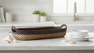 Hand Woven Bread Basket w/ Handles
