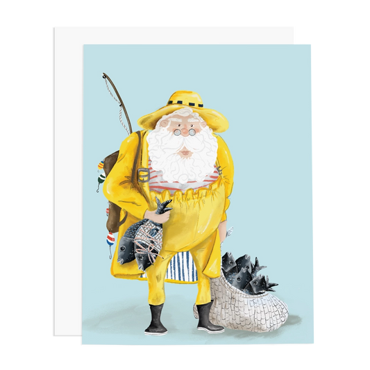 Santa Fisherman Greeting Card