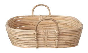 Hand-Woven Rattan Trays w/ Handles, Natural