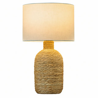 White Abaca Twisted Fiber Table Lamp
