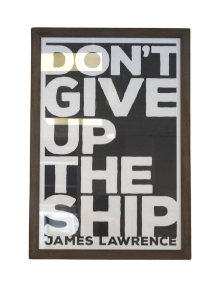 Don't Give Up The Ship Grey 24x36 Distressed Grey Frame