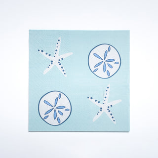 Paper Cocktail Napkins – Aqua Shells
