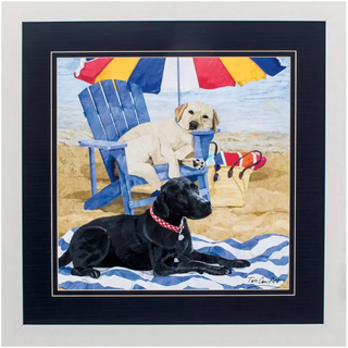 29" x 29"   Labs on Beach
