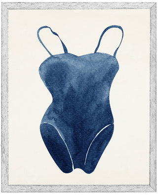 Watercolor One Piece Navy Bathing Suit
