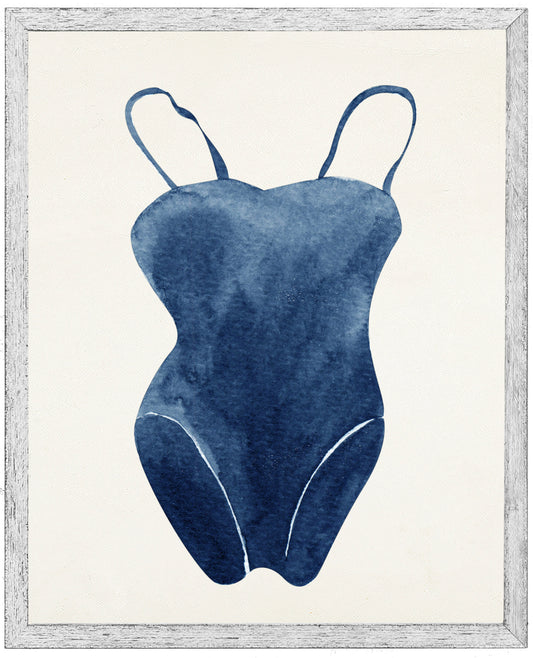 Watercolor One Piece Navy Bathing Suit