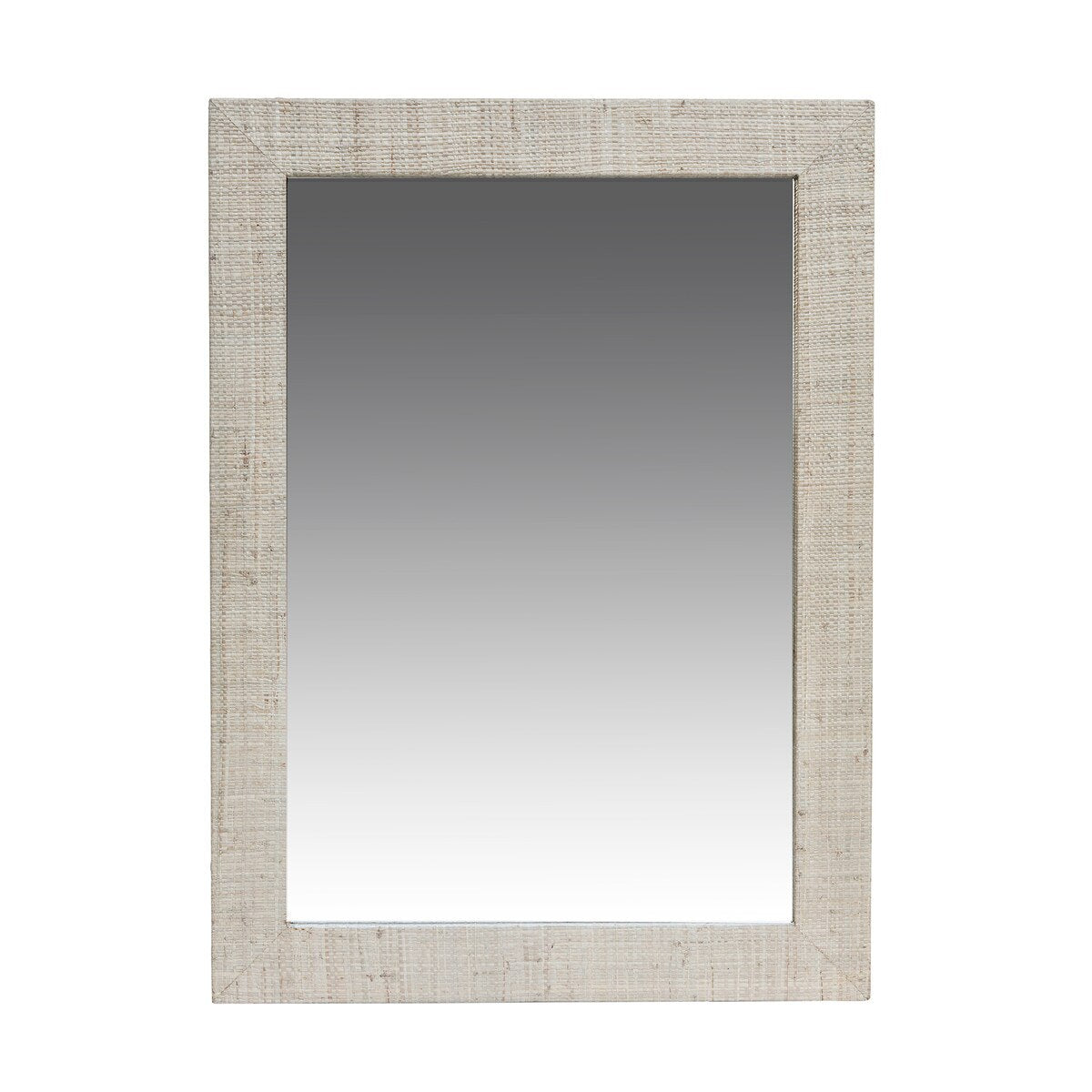 Rectangular Raffia Frame Mirror, Natural