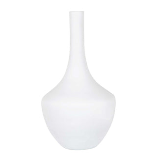 Avita 20" Glass Vase, Matte White
