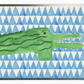 Watercolor Alligator On Blue Geometric Background - Online Only