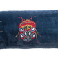 Cotton Velvet Embroidered Lumbar Pillow w/ Beetles & Chambray Back, Multi Color