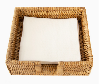Rattan Napkin Holder with Cutout
