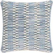 Hobnail Stripe In/Out 22x22 Pillow Blue
