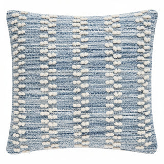 Hobnail Stripe In/Out 22x22 Pillow Blue
