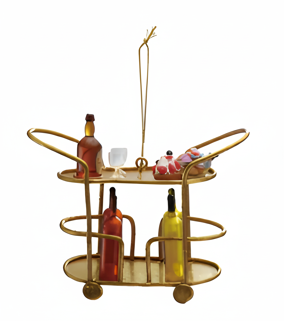 3-1/2"H - 6"H Metal Bar Cart Ornament III