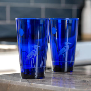 Heron 17oz Cobalt Blue Pint Glass | Set of 4
