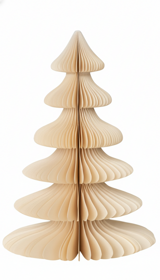 6" Round x 9"H Paper Honeycomb Tree   White
