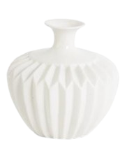 White Porcelain Accordion Vase - Small