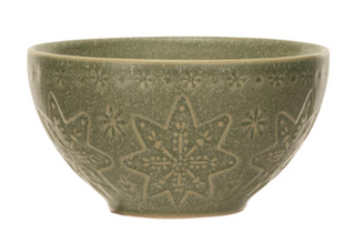 10 oz. Debossed Stoneware Bowl   Snowflake
