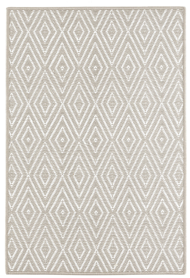 Diamond Platinum/White Machine Washable Rug