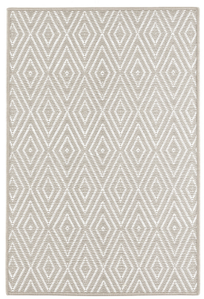 Diamond Platinum/White Machine Washable Rug