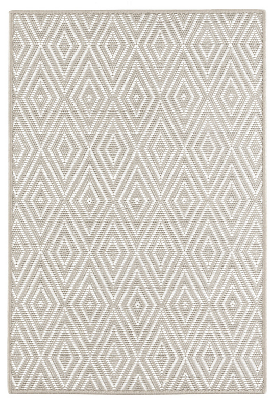 Diamond Platinum/White Machine Washable Rug