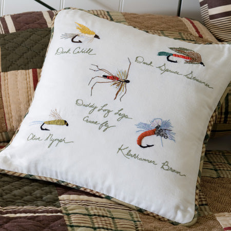 Fishing Flies Pillow 16x16