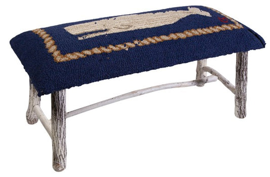 Moby Dick Whale 32" x 15" x 17" Hickory Bench - Online Only