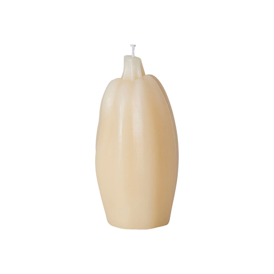 Unscented Squash Shaped Candle, Cream Color