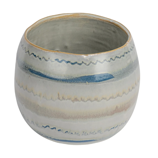 Stoneware Planter w/ Pattern