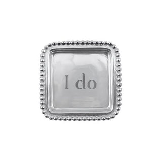 "I do" Beaded Square Tray
