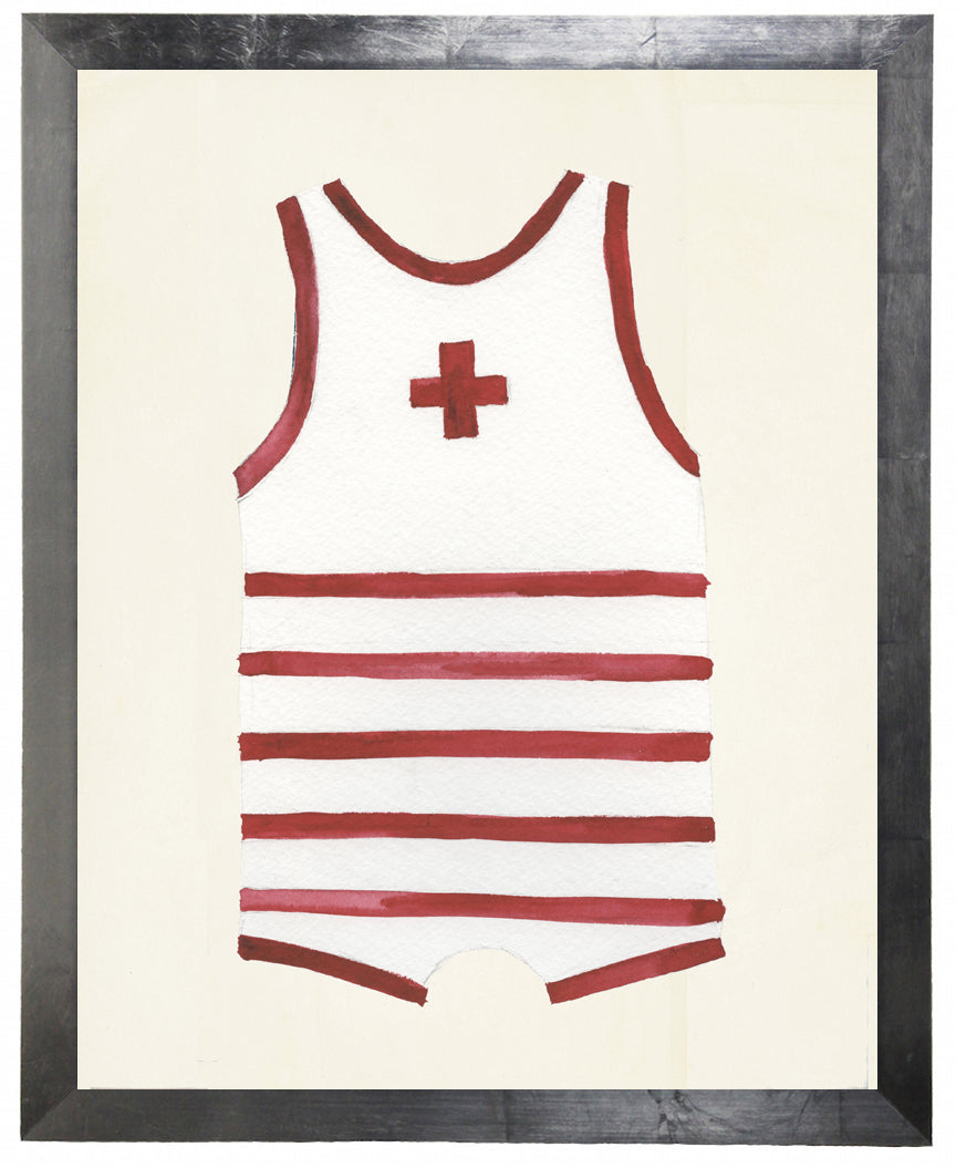 Red Men's Bathing Suit with Cross - Online Only