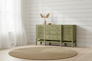 Isla Deep Drawer Buffet   Sage Peeled Rattan
