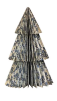 Handmade Folding Honeycomb Trees with Pattern - Cream - Small