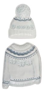 Sweater Shaped Plate with Hat Shaped Dish - Blue