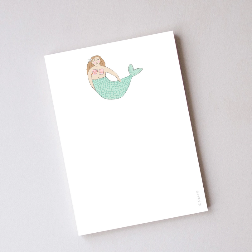 3dRose Cute Mermaid Mini Notepad - 4x4 Inch Spiral Notebook For Notes, Sketches & Gifts