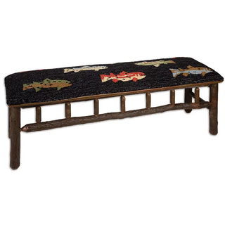 River Fish Hickory Bench   Online Only
