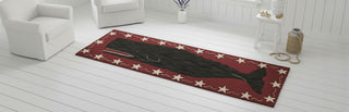 Hooked Rug Runner Black Whale   30" x 96"
