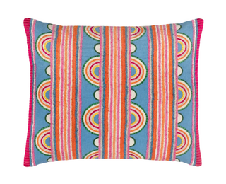 Button Embroidered Decorative Pillow   Multi   16" Lumbar
