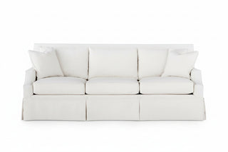 Paige Upholstered Swoop Arm Sofa   Tiny Twill White
