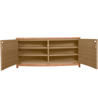 Chesapeake Console Cabinet   Natural TeakRaffia
