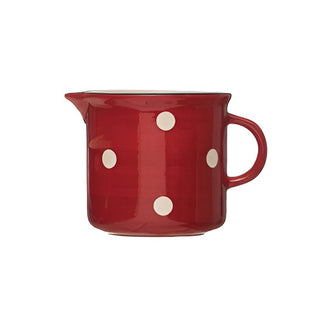 Stoneware Pitcher, Red w/ White Dots
