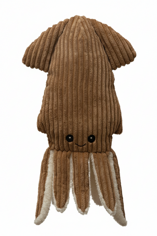 Plush Corduroy Squid, Brown

