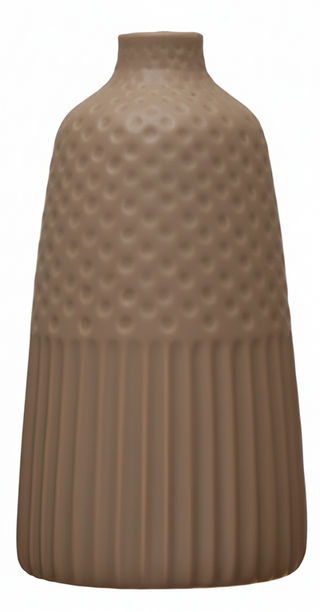 Debossed Stoneware Vases, Matte Glaze   Medium
