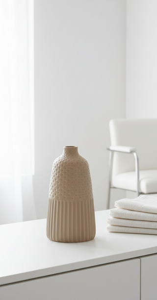 Debossed Stoneware Vases, Matte Glaze   Medium
