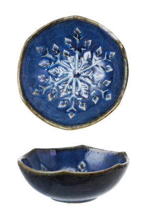 Debossed Stoneware Organic Shaped Bowl I