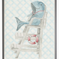 Watercolor Whale Lifeguard with Geometric Background C - Online Only